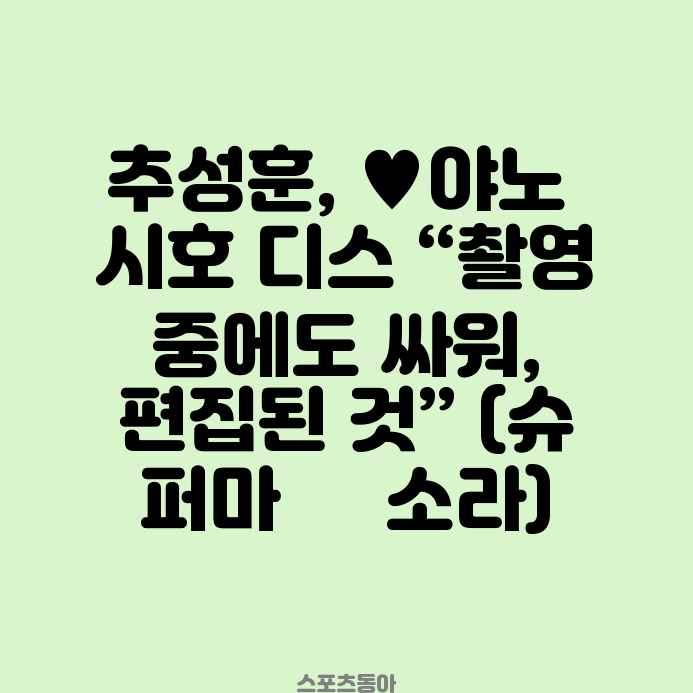 <b>추성훈</b>, 야노 시호 디스... 것” (<b>슈퍼마켙</b> 소라) SPC "檢... 