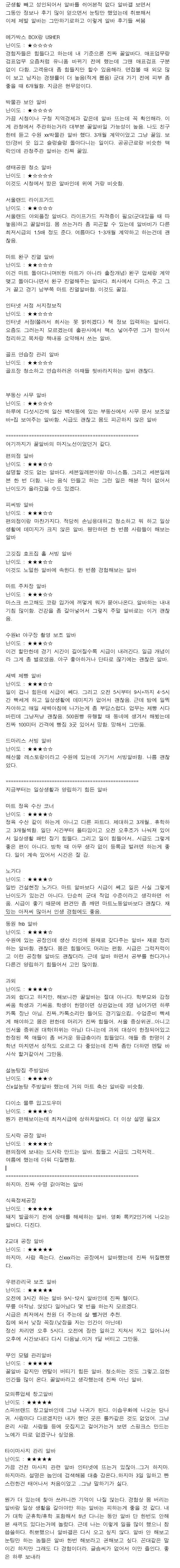  20대에 알바만 한 사람의 알바 후기