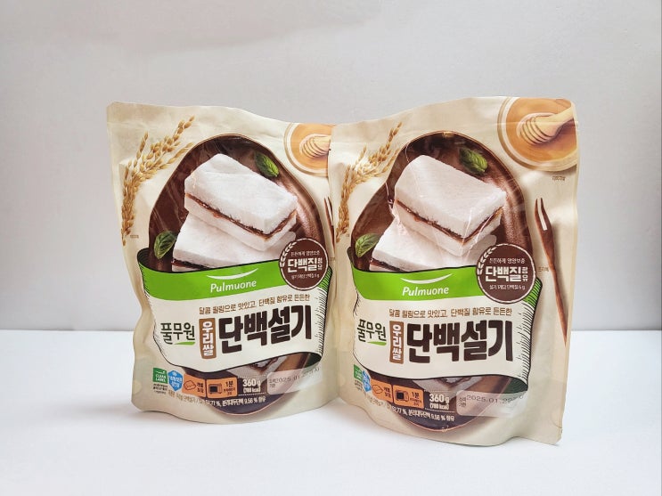   리얼 후기  아침 식사 대용 아이들 간식 단백질 함유로 건강하게 즐기는 풀무원 우리쌀 단백설기 전자레인지 조리