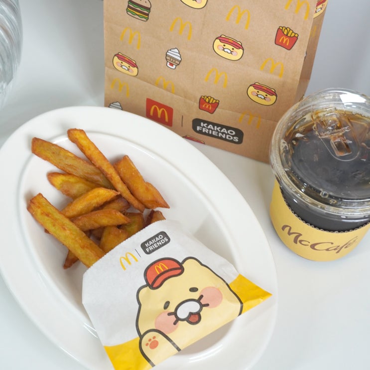  맥도날드 춘식이 고구마 후라이 콜라보 신상 맛 후기 칼로리 (+마라 고수 와플)