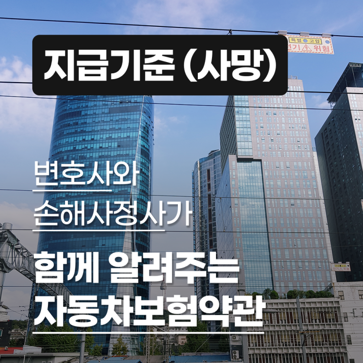  변호사와 손해사정사가 알려주는 자동차보험약관 (지급기준/사망편)