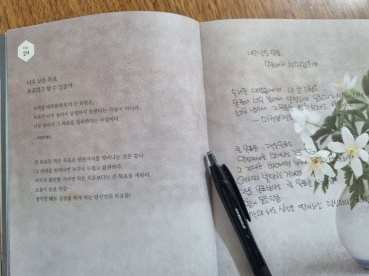  뜨나응 필사29 : 너무 낮은 목표,  목표라고 할수 있을까
