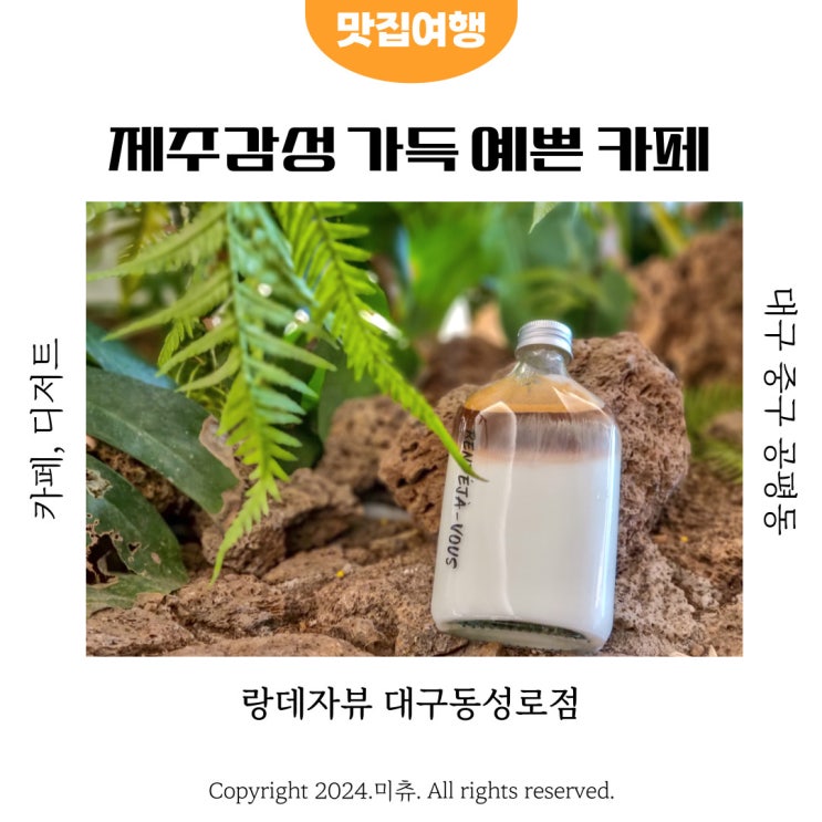  대구 동성로 랑데자뷰 제주감성 가득 분위기 좋은 예쁜카페