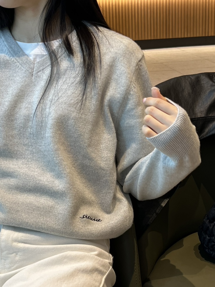 시엔느 봄니트 울니트 SIENNE Villa Wool Knit-Light Gray 구매 착샷 후기