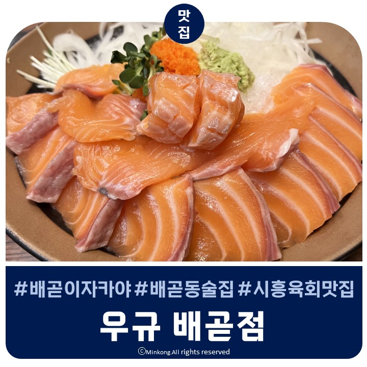 우규 시흥 배곧 가성비 술집 이자카야 육회 연어 맛집 취향저격