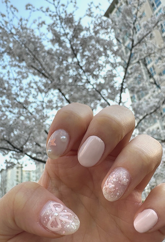  북수원 송죽동 네일샵 <쏘네일>이달의 아트 벚꽃네일 솔직후기