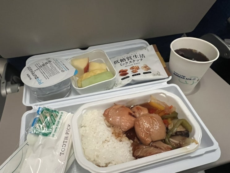  오사카 간사이공항에서 김포공항 대한항공 기내식 후기 메뉴