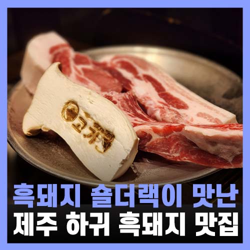  제주 하귀 맛집 흑돼지 숄더랙이 정말 맛있는 고기왕