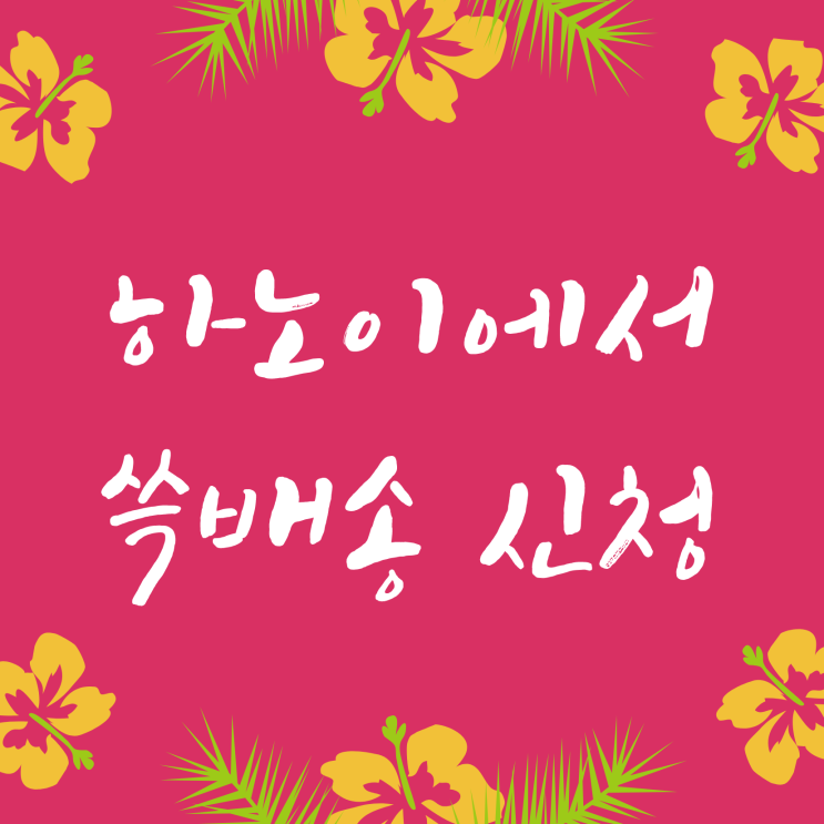  하노이에서 쓱배송  한국직구를 하자