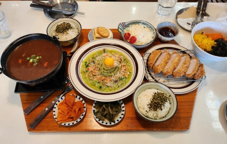  부산 신세계 아울렛 맛집 토끼정 바질파스타 돈까스 일본카레 메뉴상세컷