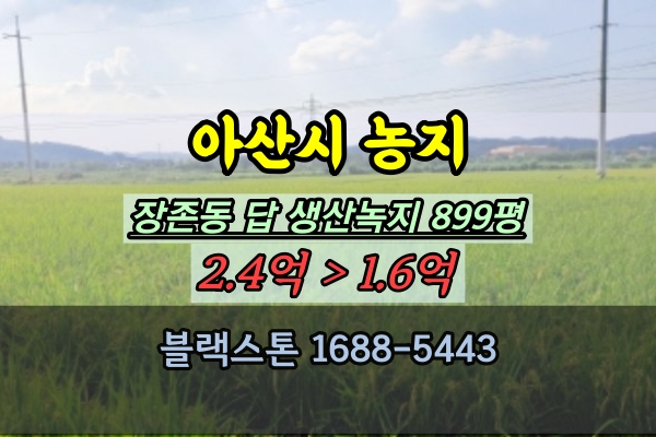 아산시 농지 경매 장존동 토지 1천평이하 1억대