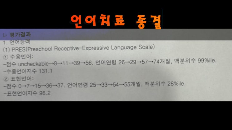  언어치료 종결...