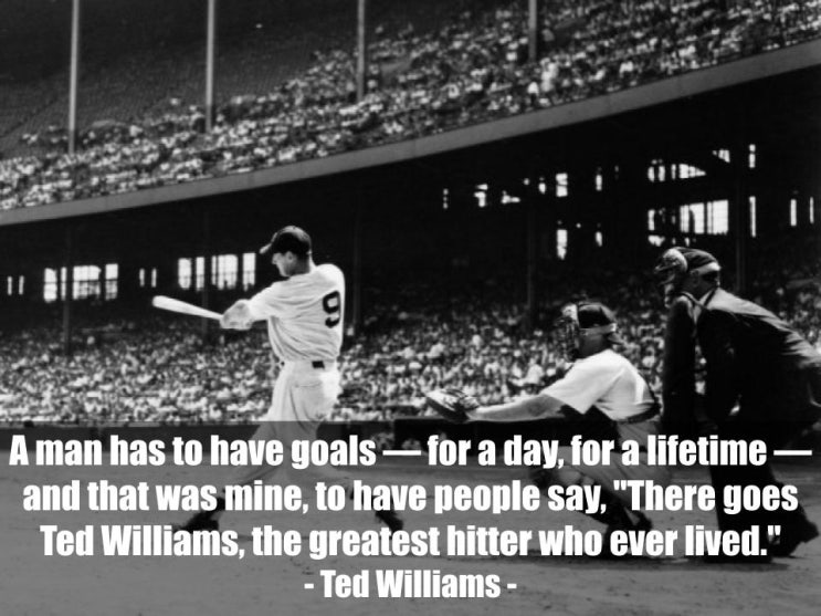 메이저리거 테드 윌리엄스(Ted Williams)의 성공, 노력, 자신감, 목표 달성에 대한 영어 명언 모음 메이저리거 테드 윌리엄스(Ted Williams)의 성공, 노력, 자신감, 목표 달성에 대한 영어 명언 모음