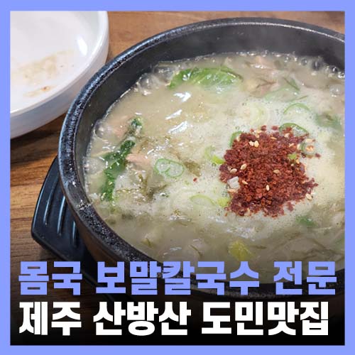  제주 산방산 맛집 수두리보말칼국수 수육 몸국