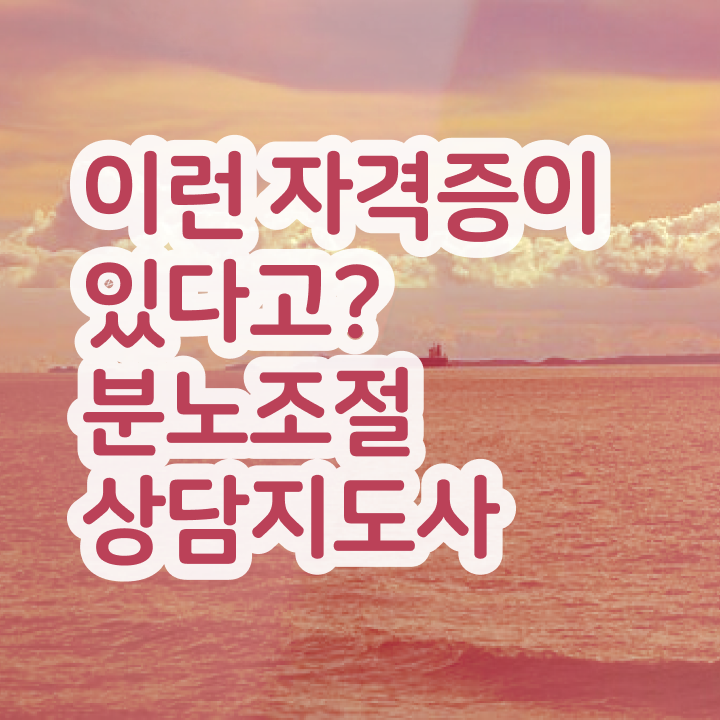  아동 분노조절장애 , 분노조절상담지도사 자격증 무료 강의 후기 와 취업, 연봉 정보