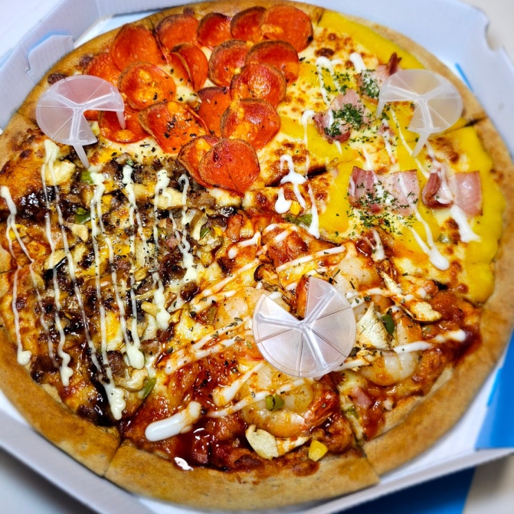  구미 피자 맛집 피자와썹 네가지맛을 동시에 맛볼 수 있는 네게반해썹