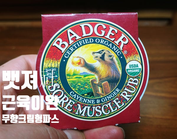  유기농 근육통 무향 파스  Badger -Sore Muscle Rub 사용 후기 (내 돈 내산) 알러지 걱정 없는 비건파스