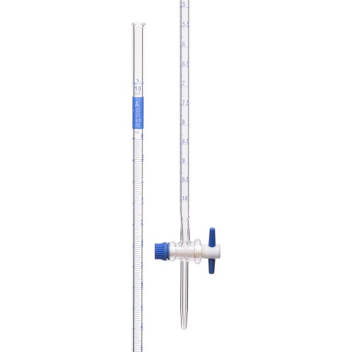  [유리초자] 테프론 스톱콕 투명 뷰렛, Class A Clear Burette with Straight Bore PTFE Key Stopcock, Class A