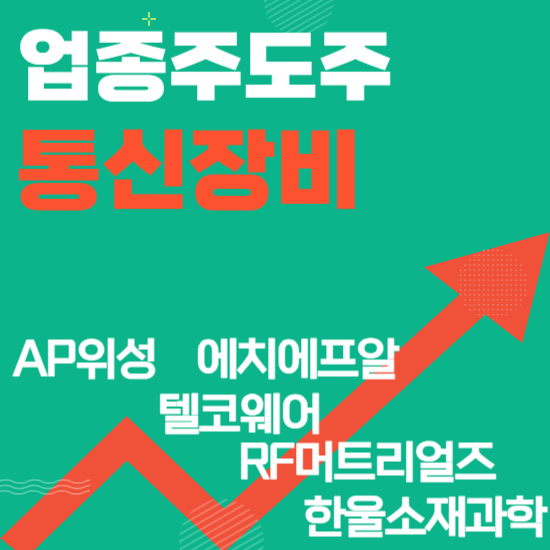  업종주도주 - 통신장비(AP위성,에치에프알,텔코웨어,RF머트리얼즈,한울소재과학)주도주식 주가 분석 및 미래 투자 전망
