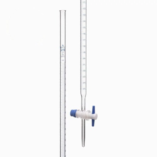  [유리초자] 테프론 스톱콕 투명 뷰렛, Class B Clear Burette with Straight Bore PTFE Key Stopcock, Class B