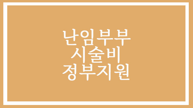  난임부부 시술비 지원방법과 지원금액 상세- 어렵지 않아요. 하나씩 따라해보기