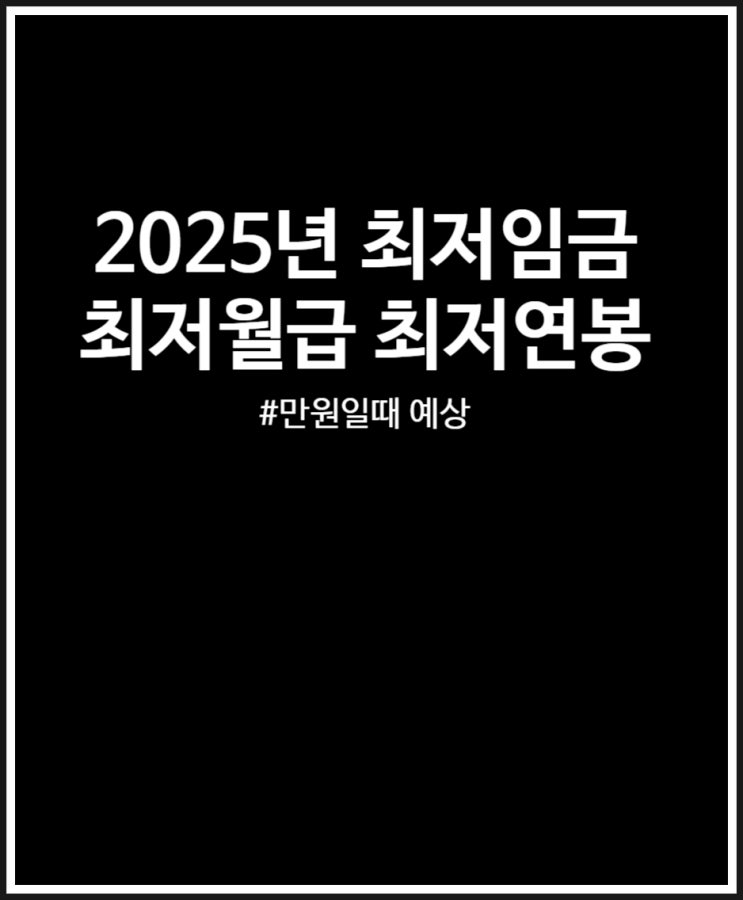 2025년 최저임금 내년 만원일때 예상되는 최저월급 최저연봉 살펴보기
