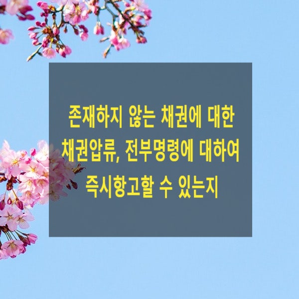  압류, 추심 또는 전부 명령에 대한 즉시항고(존재하지 않는 채권에 대한 채권압류, 전부명령에 대하여 즉시항고할 수 있는지)