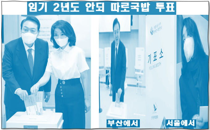 제22대 총선 윤석열과 <b>김건희</b> 따로국밥 사전투표