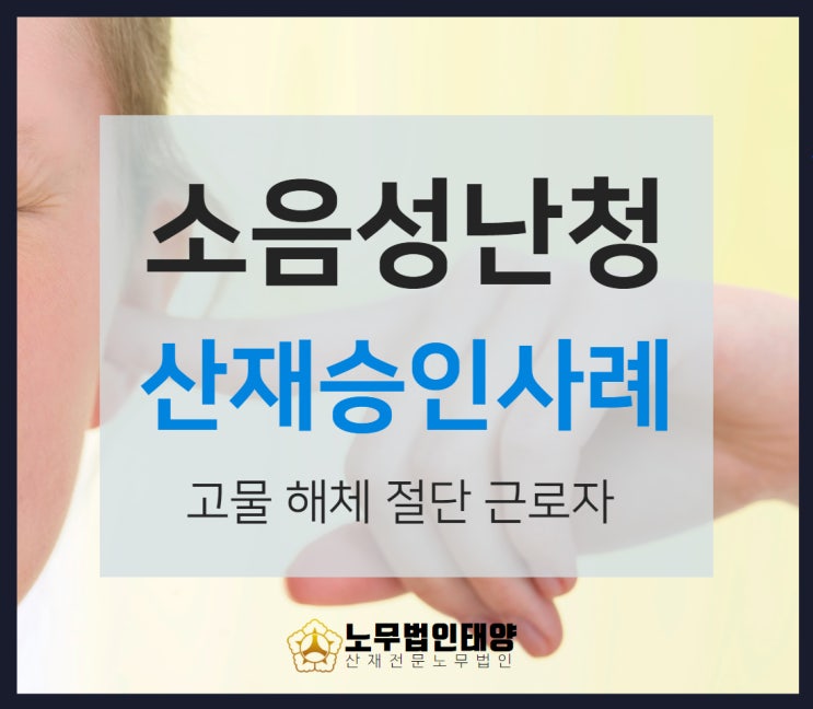  소음성 난청 산재 특수직종 승인사례 보청기 지원금