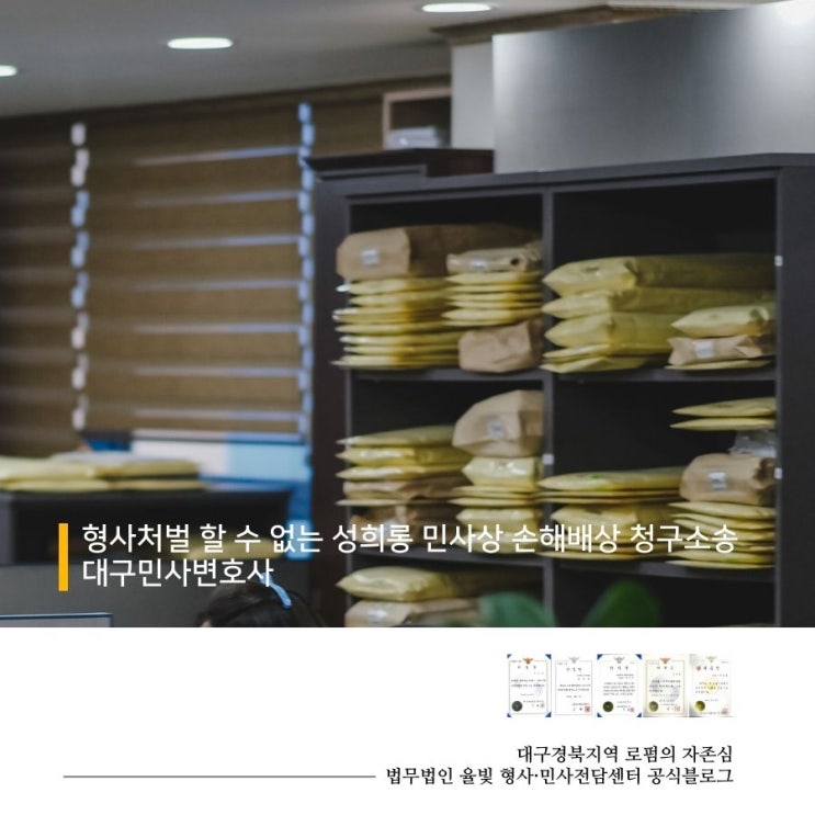  형사처벌 할 수 없는 성희롱 민사상 손해배상 청구소송 대구민사변호사