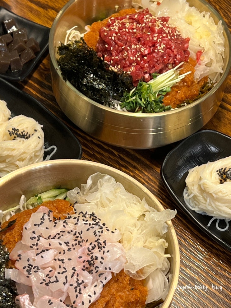  부전시장 맛집 천지를먹다 서면점 한우 육회 물회, 광어 물회