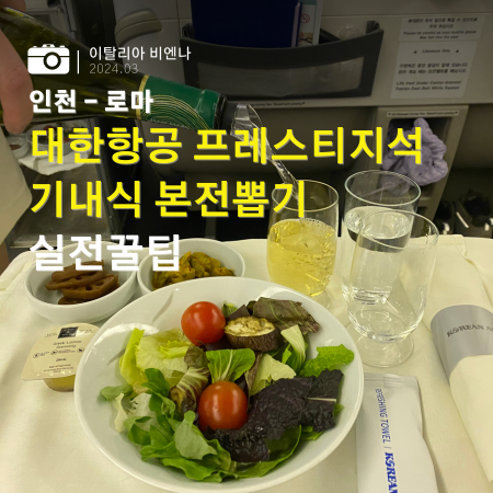  대한항공 프레스티지석 인천 로마 기내식 야무지게 뿌시기