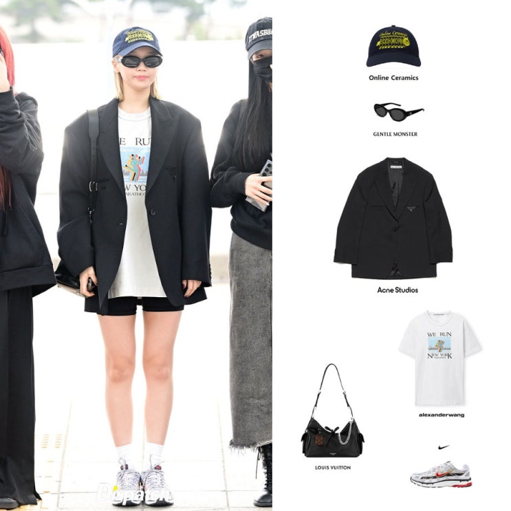 김채원 공항 패션 모자 루이비통 캐리올 카고 가방 나이키 P6000 운동화 신발 스타일링 정보 김채원 공항 패션 모자 루이비통 캐리올 카고 가방 나이키 P6000 운동화 신발 스타일링 정보