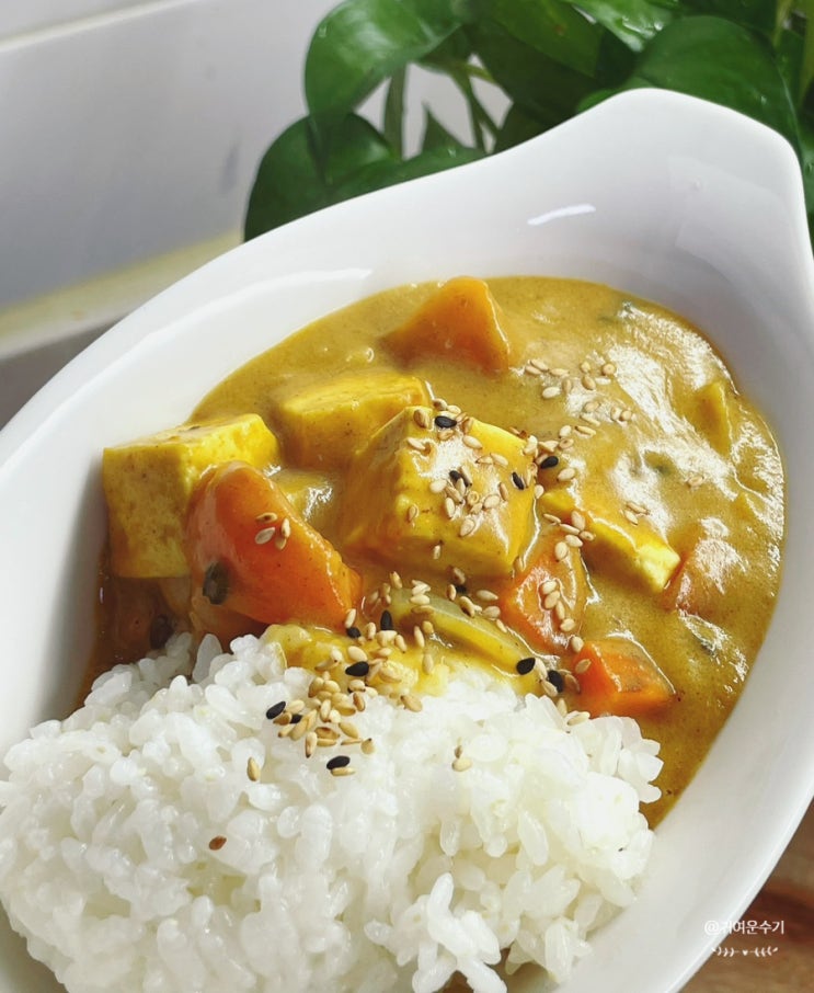  두부카레 맛있게만드는법 레시피 부드럽게 우유 넣은 다이어트카레 만들기