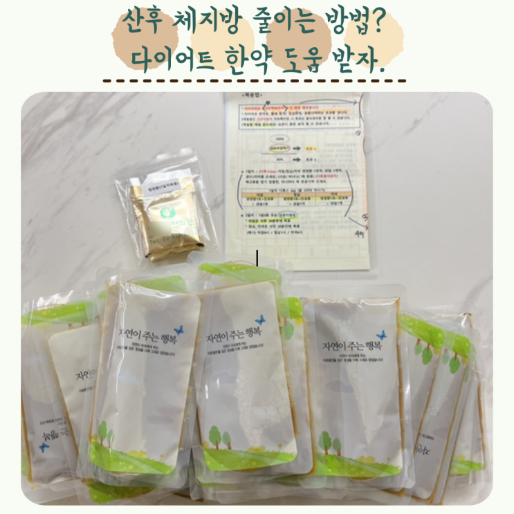  출산 후 체지방 줄이는 법? 다이어트 한약 도움 받자.