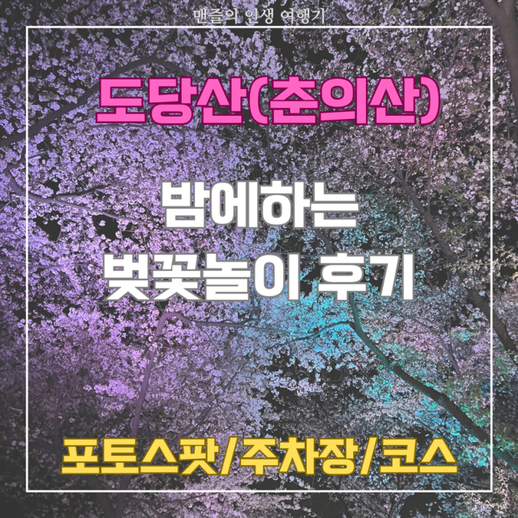  240409 도당산 춘의산 밤에하는 벚꽃놀이 후기 (포토스팟/주차장/코스 추천)