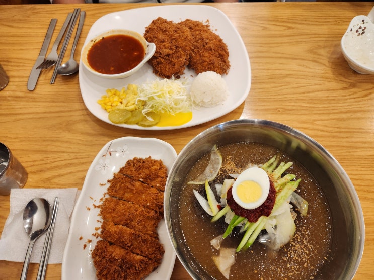  신설동역 맛집, 매콤돈가스칡불냉면 내돈내산