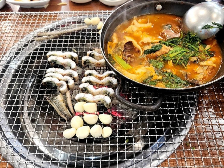  두물머리 맛집 산들에농원 민물장어 향긋한 미나리와함께