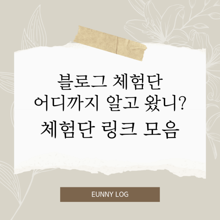  블로그 체험단 어디까지 알고 왔니? 많이 쓰는 체험단 링크 모음