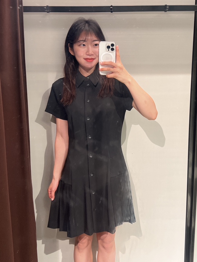  자라 반팔 셔츠 스타일 원피스 입어봤어요.