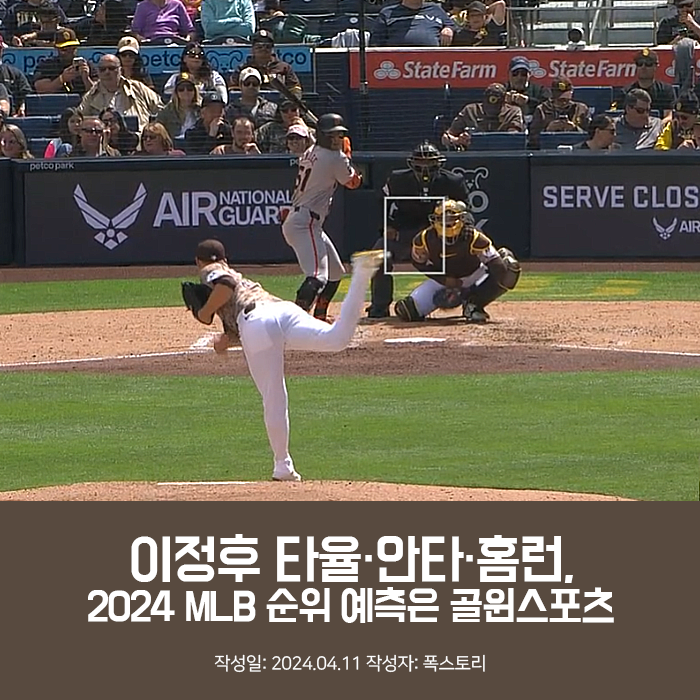 <b>이정후 타율</b>·안타·홈런, 2024 MLB 순위 예측은 골윈스포츠