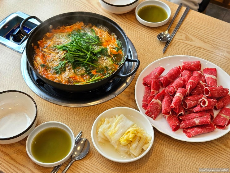  포항 이동 맛집, 버섯 얼큰 소고기 샤브샤브 맛집, 김광석신촌칼국수 포항점