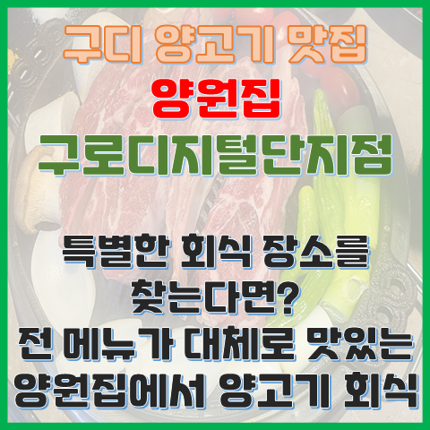 구디 양고기 맛집 양원집 모든 메뉴가 대체로 맛있는 양고기 회식 장소 추천