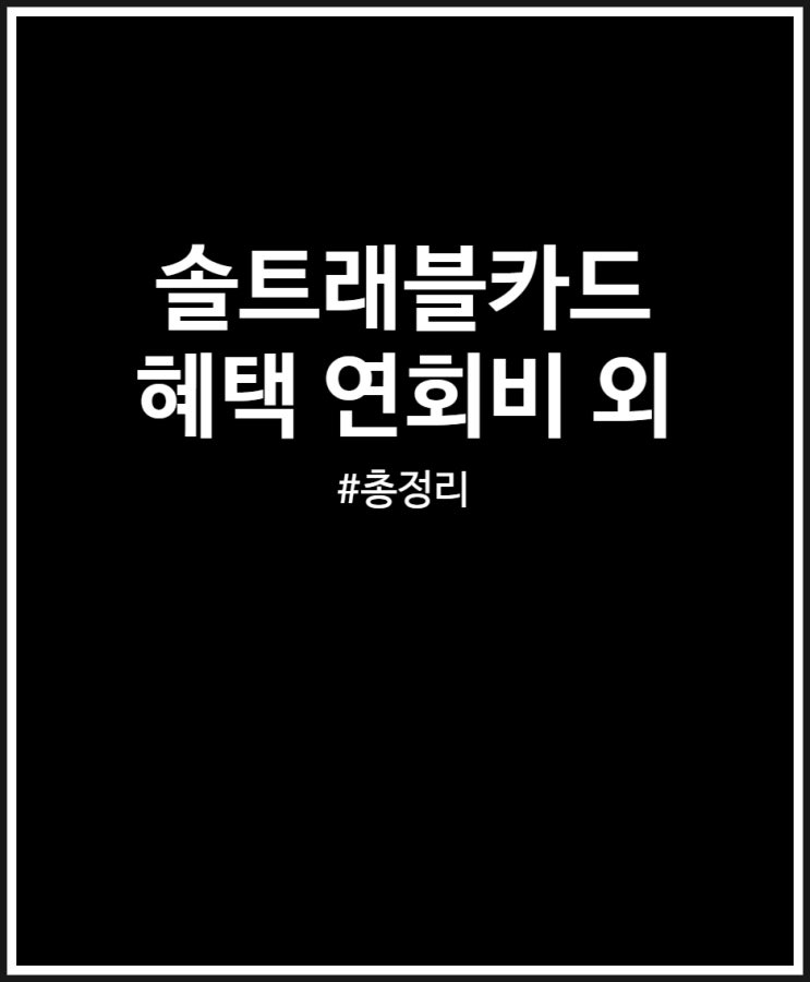 솔트래블카드 해외여행 필수템 (혜택 총정리)