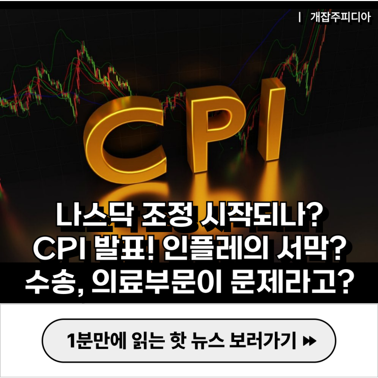  [2024.04.10] CPI 발표 인플레의 서막? 수송, 의료부문이 문제라고? 나스닥 조정 시작되나!