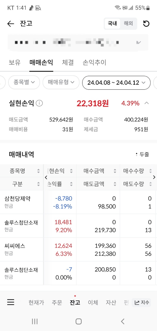  4월 둘째 주 매매일지