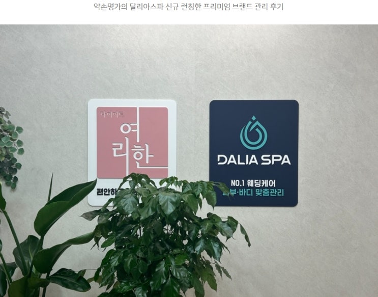  부산약손명가 프리미엄라인 달리아스파서면점 윤곽과피부전문브랜드by.프나