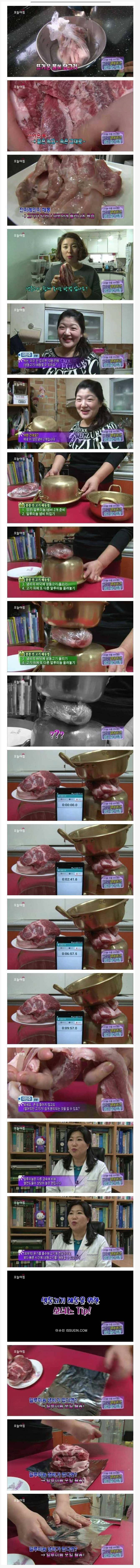  냉동 고기 10분만에 해동법