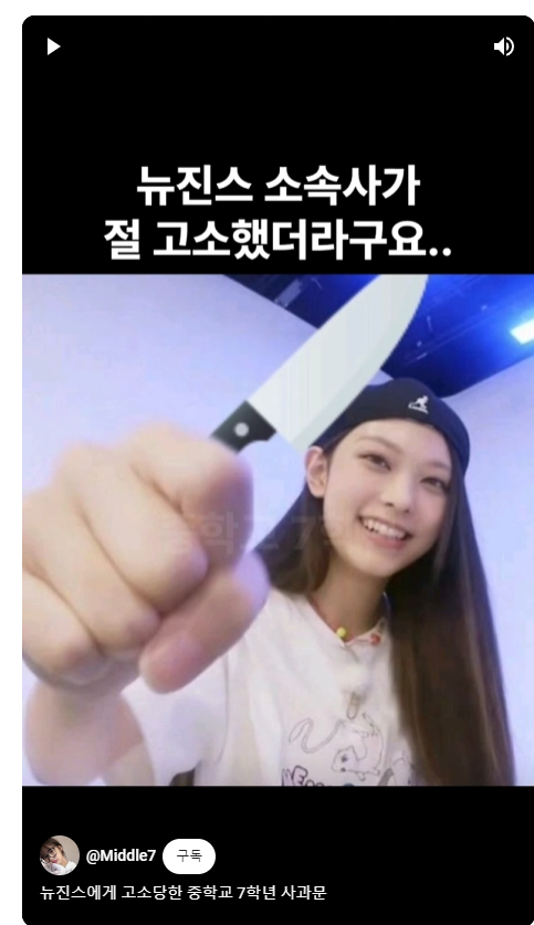 하이브 <b>뉴진스</b>, 사이버렉카 <b>유튜버</b> 중학교7학년 고소.