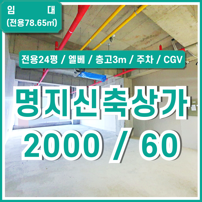 [임대] 부산 강서구 명지플러스시네마상가 아주 저렴하고 좋은 위치의 명지신축상가 엘리베이터 주차 층고3m 명지CGV